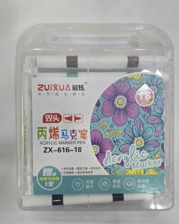ماژیک اکریلیک 18 رنگ دو سر  Zuixua