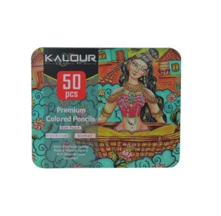 مداد رنگی 50 رنگ جعبه فلزی کالور KALOUR