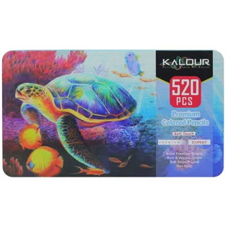 مداد رنگی 520 رنگ جعبه فلزی کالور KALOUR