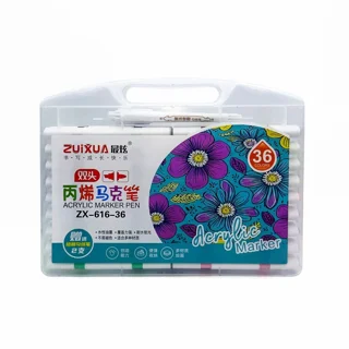 ماژیک اکریلیک 36 رنگ دو سر  Zuixua